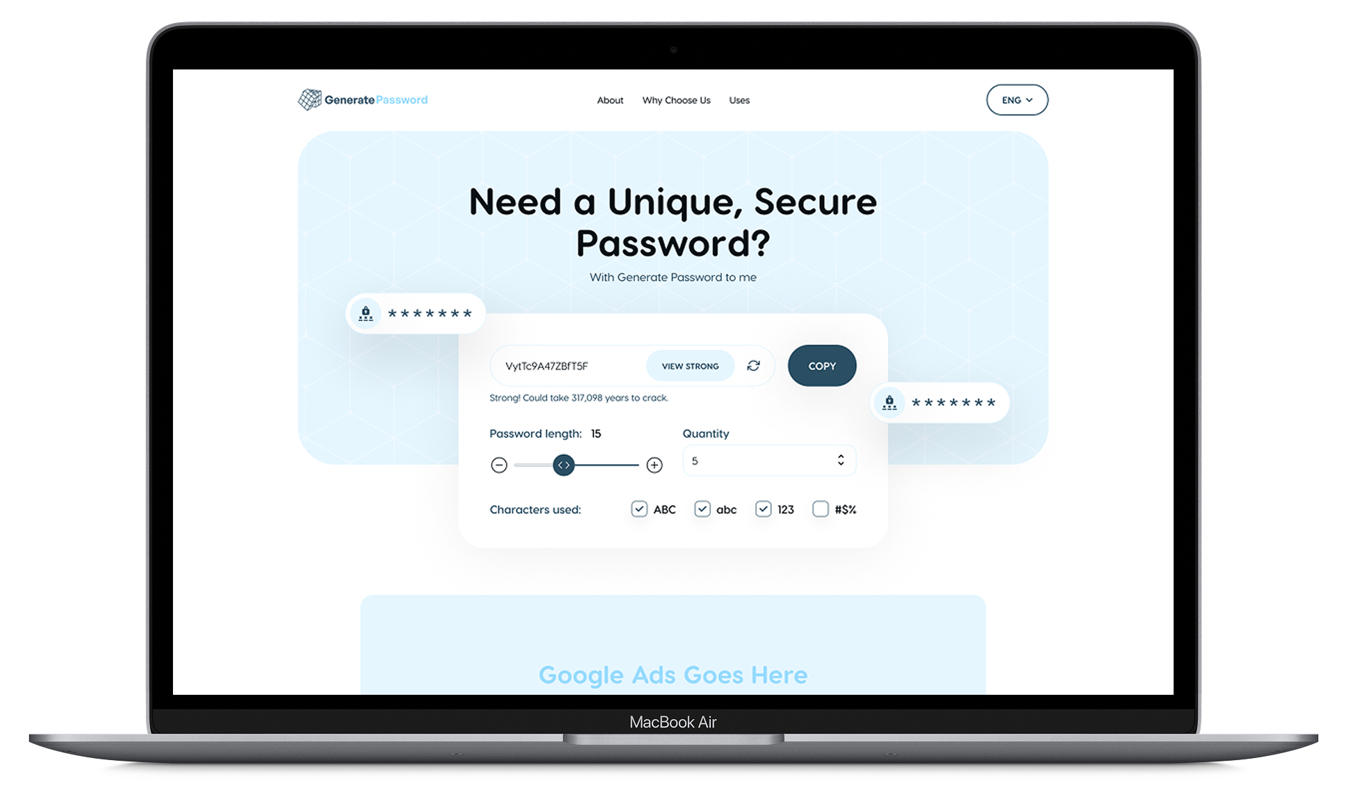 Generate Password To Me - веб-проєкт Roman Karbivskyi